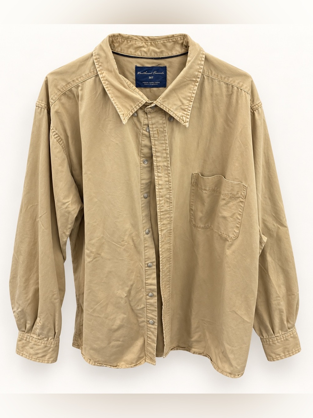 Weathered Canvas Mens 3XT Tall Tan Button Up Shirt Long Sleeve Big & Tall